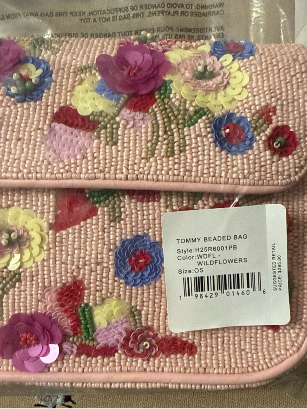 NWT STAUD Tommy Beaded Bag, Wildflowers - Picture 4 of 6